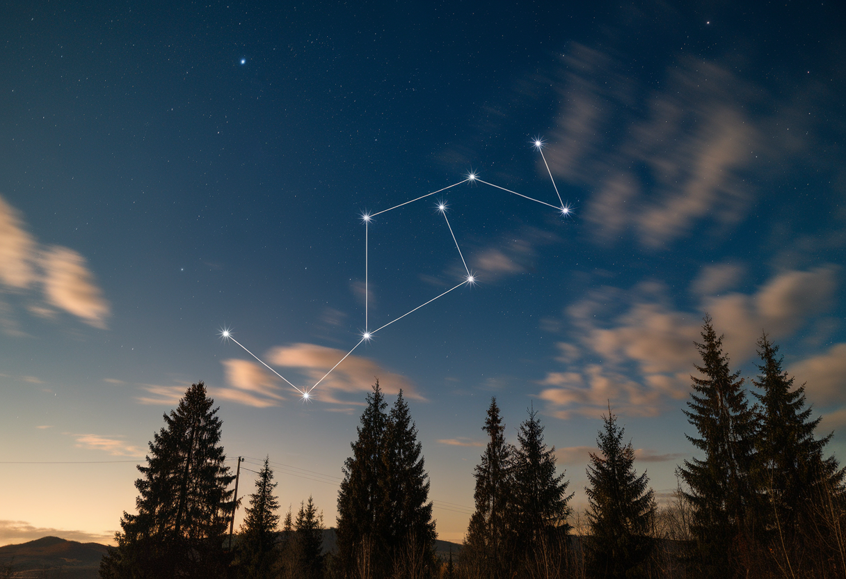 Карта неба з сузір'ям Козеріг