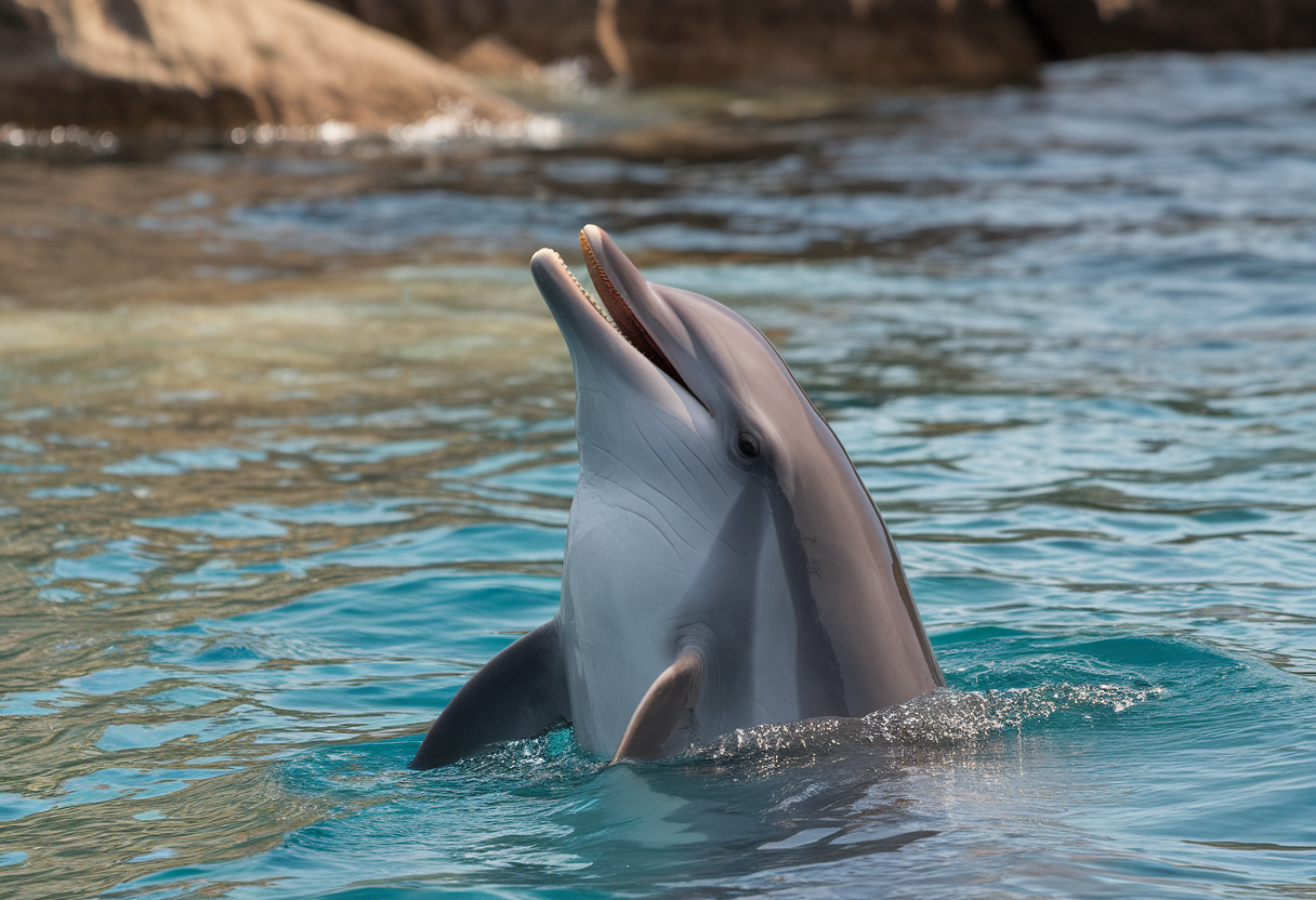 дельфін зорієнтований у темній воді